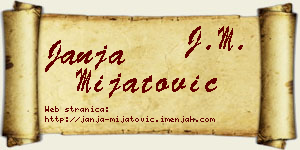 Janja Mijatović vizit kartica